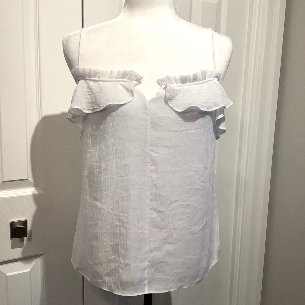 GUESS SPAGHETTI STRAP RUFFLE TOP SIZE M NWOT